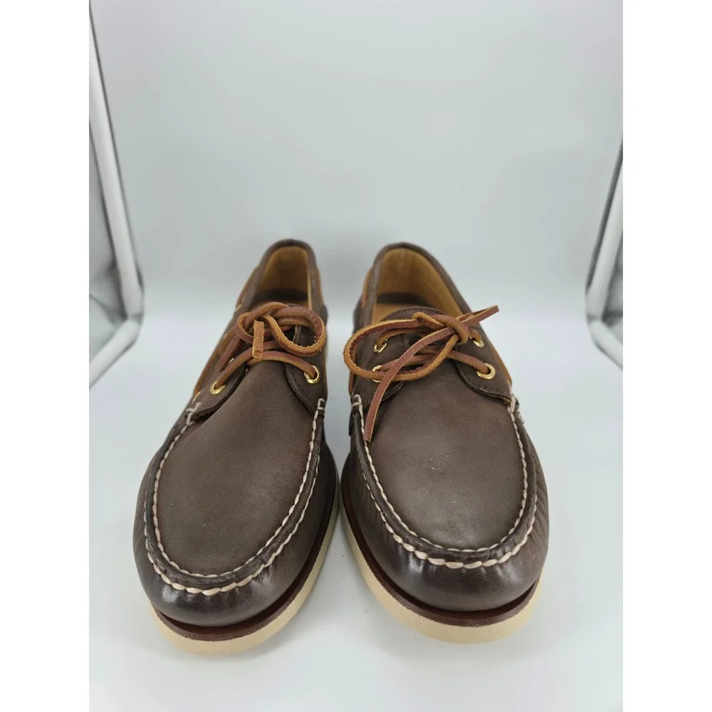 Sperry Gold Cup Authentic Original Brown Leather Boat Shoes Mens Size 9.5 Preppy